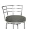 Armen Living Viper 26" Counter Height Swivel Gray Faux Leather and Brushed Stainless Steel Bar Stool LCVI26BAGR - alternate 2